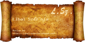Libal Szénia névjegykártya